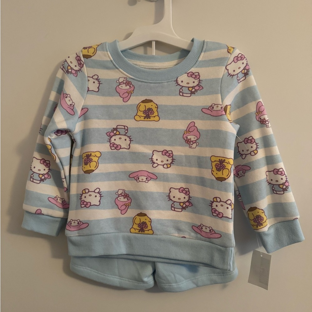 2T - Hello Kitty Striped Sweatshirt w/shorts
